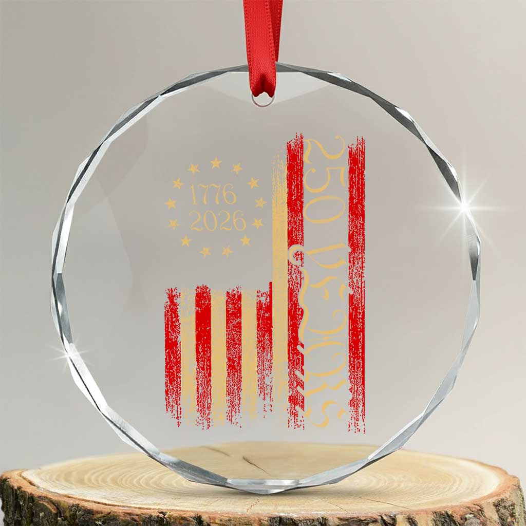 250 Years America Flag Crystal Glass Ornament 250th Anniversary USA TS10