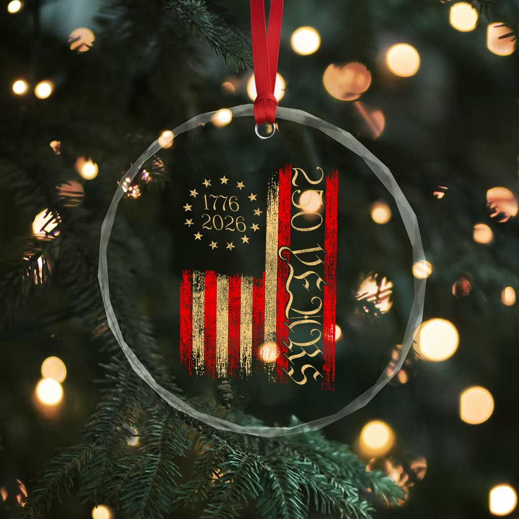 250 Years America Flag Crystal Glass Ornament 250th Anniversary USA TS10