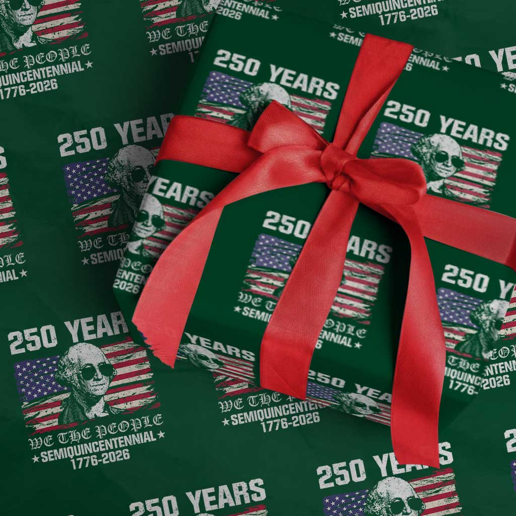 250 Years America Flag Wrapping Paper Roll George Washington 1776 2026 USA 250th Anniversary Patriotic - Wonder Print Shop