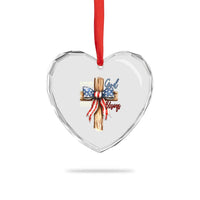 250 Years America Heart Crystal Glass Ornament Coquette Bow Cross American 4th Of July 250th Anniversary - Wonder Print Shop