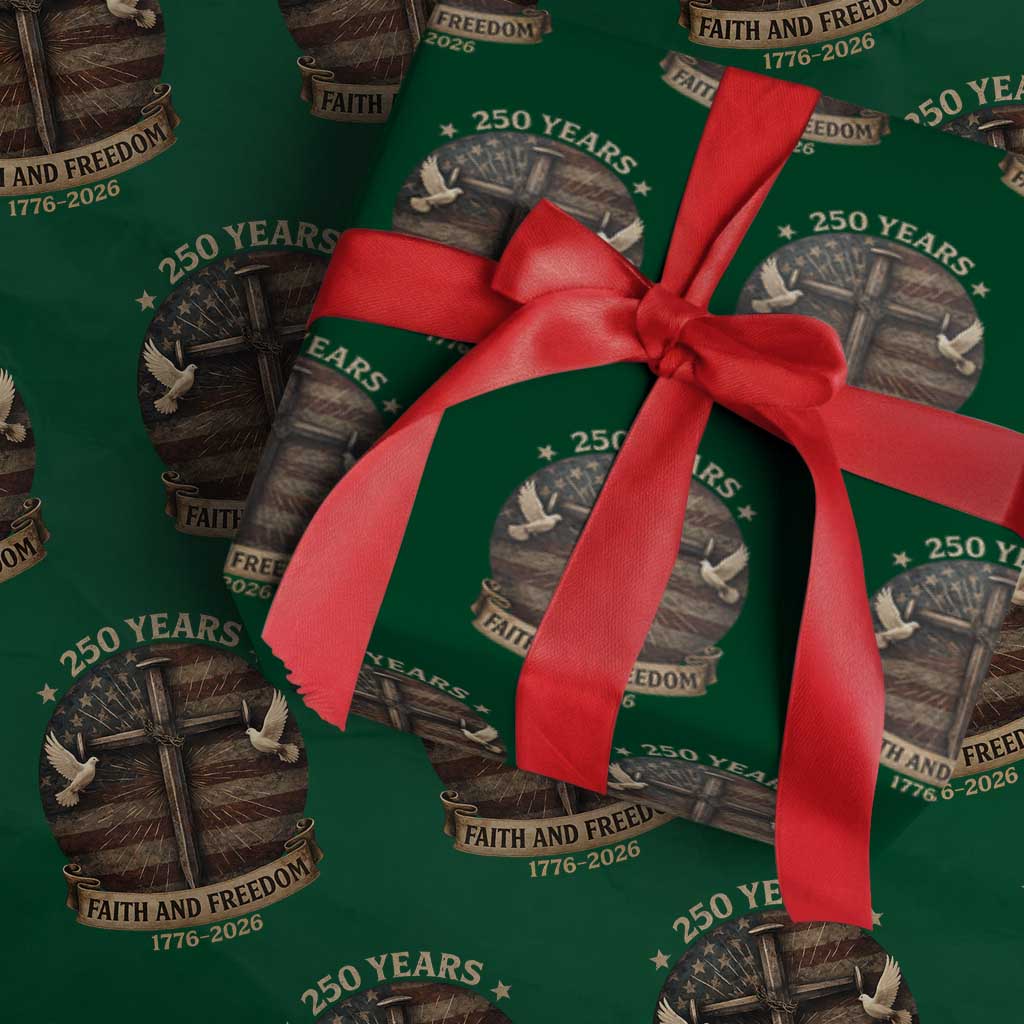 250 Years America Wrapping Paper Roll 250th Birthday 4th Of July Independence Day Faith Freedom