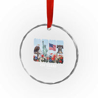 250 Years American 1776 2026 Crystal Glass Ornament 250th 4th July Independence Day Eagle Statue of Liberty Flag