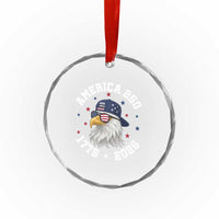 250 Years American Anniversary Crystal Glass Ornament Patriotic Bald Eagle Fourth of July