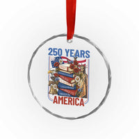 250 Years American Anniversary Crystal Glass Ornament Patriotic Book Reader 4th of July