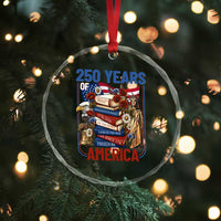 250 Years American Anniversary Crystal Glass Ornament Patriotic Book Reader 4th of July