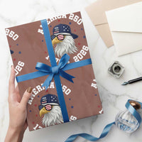 250 Years American Anniversary Wrapping Paper Roll Patriotic Bald Eagle Fourth of July