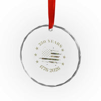 250 Years Anniversary Crystal Glass Ornament Camo American Flag Independence Day