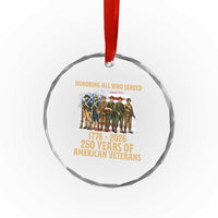 250 Years Anniversary Crystal Glass Ornament Patriotic USA Army Us Military