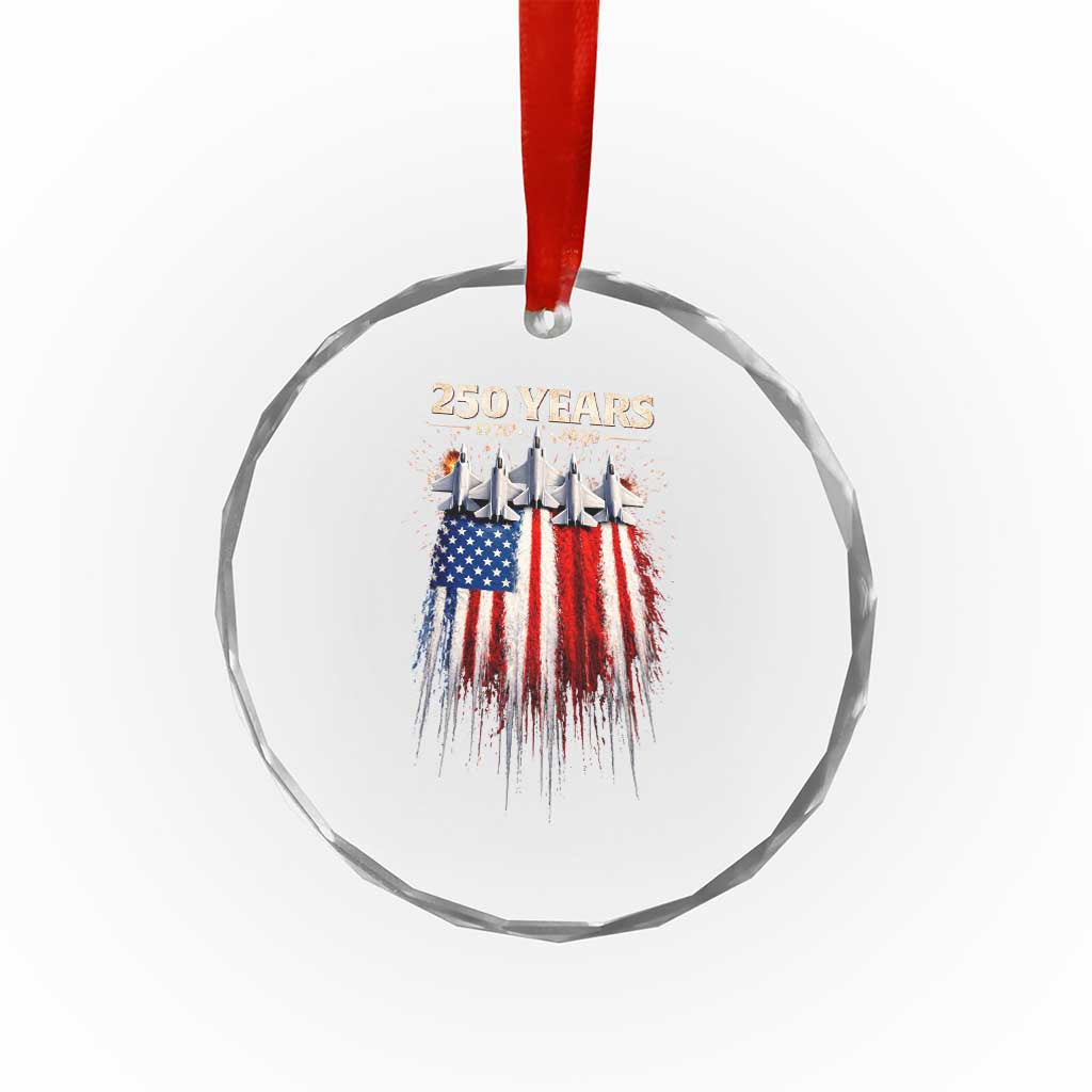 250 Years Anniversary Crystal Glass Ornament Usa American Flag 1776 2026 Patriotic Independence Day 4th July