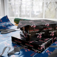250 Years Anniversary Wrapping Paper Roll Flamingo 4Th Of July Patriotic USA Independence Flamerica