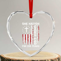250 Years Anniversary Heart Crystal Glass Ornament 250th Independence Day Freedom One Nation Under God US Flag