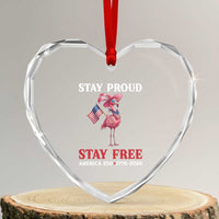 250 Years Anniversary Heart Crystal Glass Ornament Flamingo 4Th Of July Patriotic USA Independence Flamerica