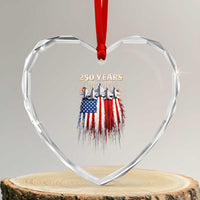 250 Years Anniversary Heart Crystal Glass Ornament Usa American Flag 1776 2026 Patriotic Independence Day 4th July
