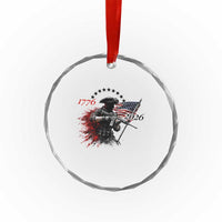 250 Years Anniversary Yankee Spirit Crystal Glass Ornament 1776 2026 Patriotic Tactical Minuteman Independence Day 4th July US Flag