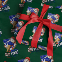 250 Years Baseball Ice Cream Drip 4th of July USA Flag Wrapping Paper Roll
