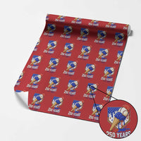 250 Years Baseball Ice Cream Drip 4th of July USA Flag Wrapping Paper Roll
