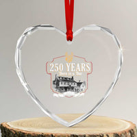 250 Years Born In A Bar Heart Crystal Glass Ornament 250th Birthday Military - Wonder Print Shop