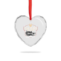 250 Years Born In A Bar Heart Crystal Glass Ornament 250th Birthday Military - Wonder Print Shop