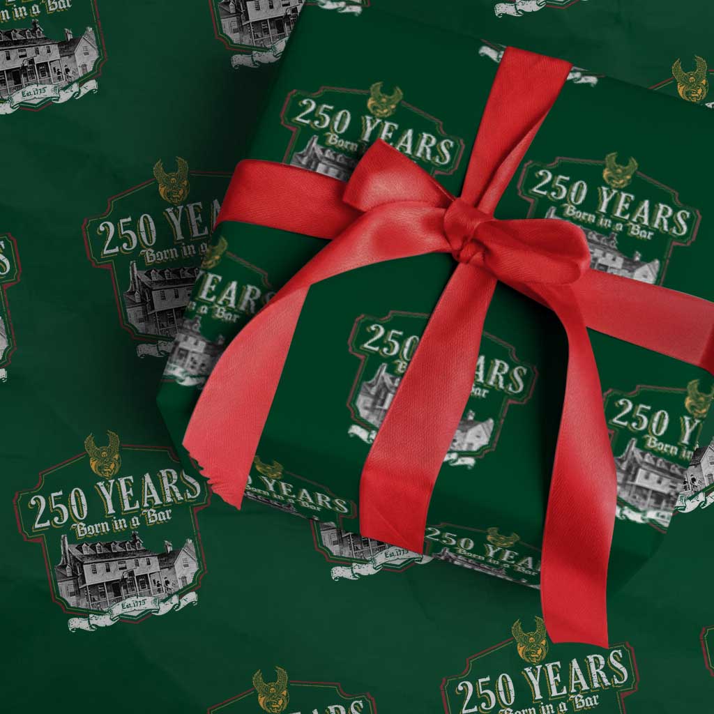 250 Years Born In A Bar Wrapping Paper Roll 250th Birthday Military - Wonder Print Shop