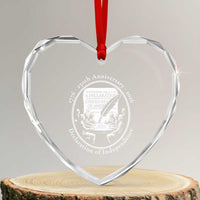250 Years Declaration of Independence Heart Crystal Glass Ornament US 250th Anniversary Semiquincentennial 2026 Patriotic - Wonder Print Shop