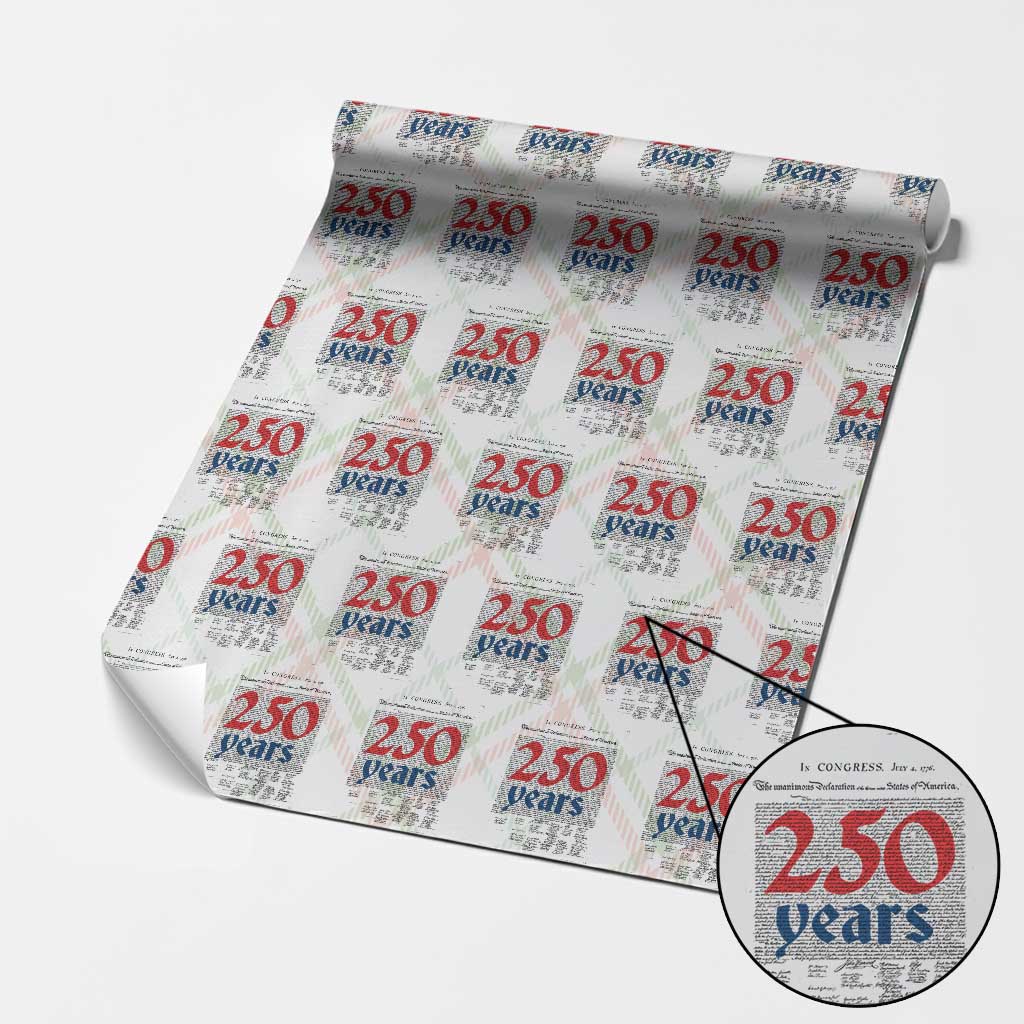 250 Years Declaration of Independence Wrapping Paper Roll Historic Patriotic 1776 to 2026 Semiquincentennial - Wonder Print Shop