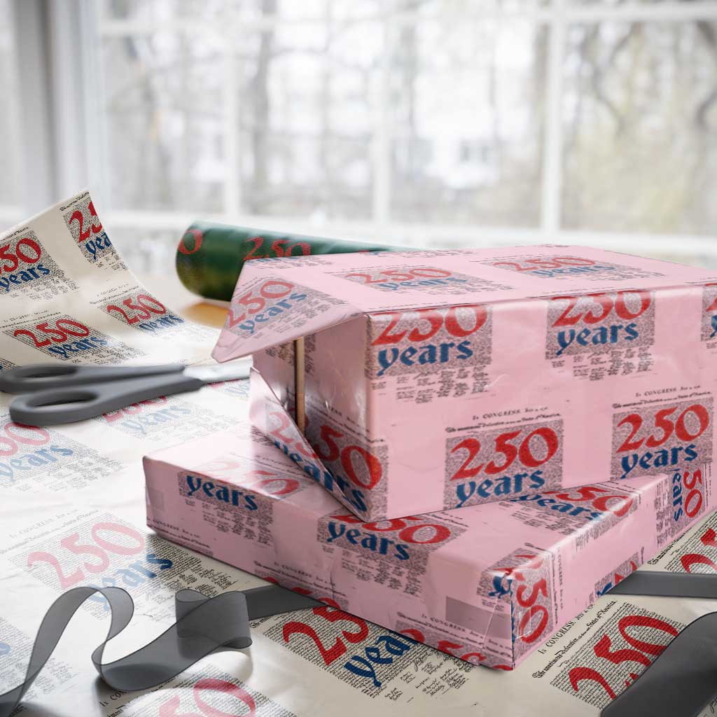 250 Years Declaration of Independence Wrapping Paper Roll Historic Patriotic 1776 to 2026 Semiquincentennial - Wonder Print Shop