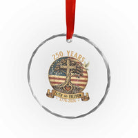 250 Years Faith and Freedom 1776 2026 Crystal Glass Ornament Cross Tree Dove Religious Patriotic Christian
