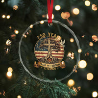 250 Years Faith and Freedom 1776 2026 Crystal Glass Ornament Cross Tree Dove Religious Patriotic Christian