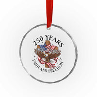 250 Years Faith And Freedom Crystal Glass Ornament Patriotic Christian Eagle
