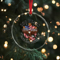 250 Years Faith And Freedom Crystal Glass Ornament Patriotic Christian Eagle
