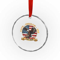 250 Years Faith And Freedom Crystal Glass Ornament Patriotic Eagle Cross American Pride Gift