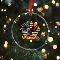 250 Years Faith And Freedom Crystal Glass Ornament Patriotic Eagle Cross American Pride Gift