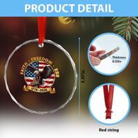 250 Years Faith And Freedom Crystal Glass Ornament Patriotic Eagle Cross American Pride Gift