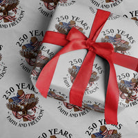 250 Years Faith And Freedom Wrapping Paper Roll Patriotic Christian Eagle