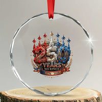 250 Years No Kings Crystal Glass Ornament Patriotic Independence Anniversary