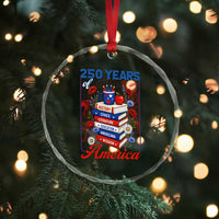 250 Years Of America American Teacher Graphic Crystal Glass Ornament Patriotic Educator Gift