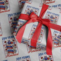 250 Years Of America American Teacher Graphic Wrapping Paper Roll Patriotic Educator Gift