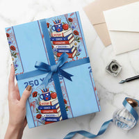 250 Years Of America American Teacher Graphic Wrapping Paper Roll Patriotic Educator Gift