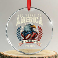 250 Years Of America Crystal Glass Ornament 250th American Anniversary Independence Bald Eagle - Wonder Print Shop