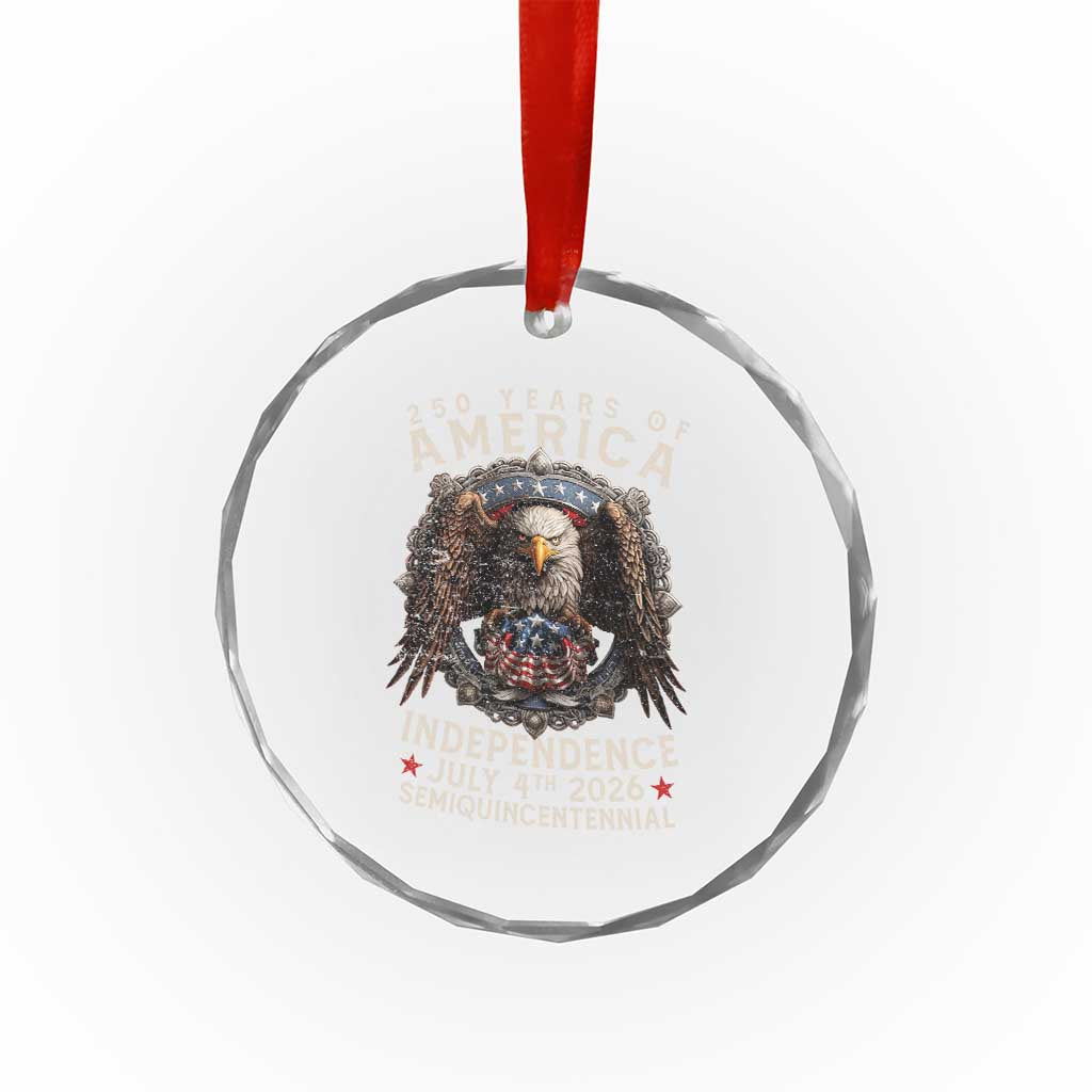 250 years Of America Independence Crystal Glass Ornament 250th American Anniversary Bald Eagle TS11
