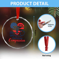 250 Years of American Compassion Crystal Glass Ornament Patriotic Medical Worker - Wonder Print Shop