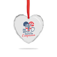 250 Years of American Compassion Heart Crystal Glass Ornament Patriotic Medical Worker - Wonder Print Shop