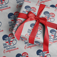 250 Years of American Compassion Wrapping Paper Roll Patriotic Medical Worker - Wonder Print Shop