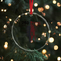 250 Years of Courage Commemorative Patriotic Soldier Crystal Glass Ornament American Revolution to Modern Military 1776 to 2026 Semiquincentennial
