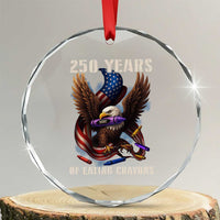 250 Years Of Eating Crayons Crystal Glass Ornament Funny Eagle 250th Anniversary Veterans Gifts TS10