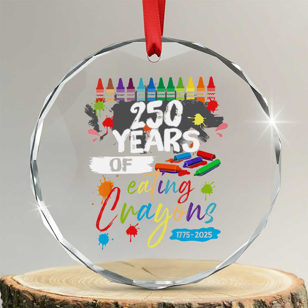 250 Years Of Eating Crayons Crystal Glass Ornament Marine Veteran 250th Anniversary - Wonder Print Shop