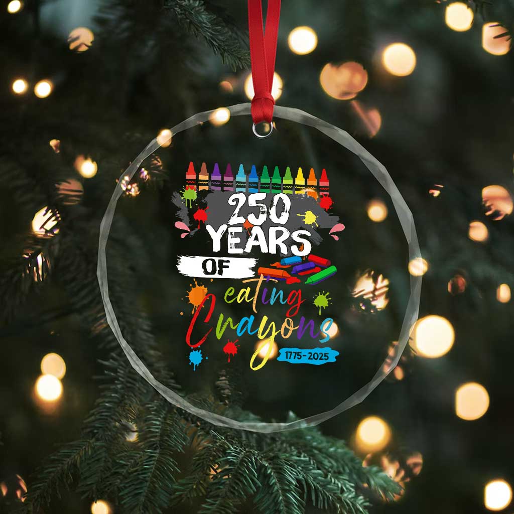 250 Years Of Eating Crayons Crystal Glass Ornament Marine Veteran 250th Anniversary TS10