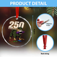 250 Years Of Eating Crayons Crystal Glass Ornament Vintage Bulldog Patriotic Veteran Military Gift - Wonder Print Shop