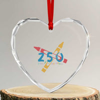 250 Years of Eating Crayons Heart Crystal Glass Ornament Funny Military Crayon Joke Veterans Marines - Wonder Print Shop
