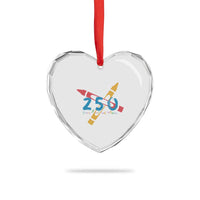 250 Years of Eating Crayons Heart Crystal Glass Ornament Funny Military Crayon Joke Veterans Marines - Wonder Print Shop